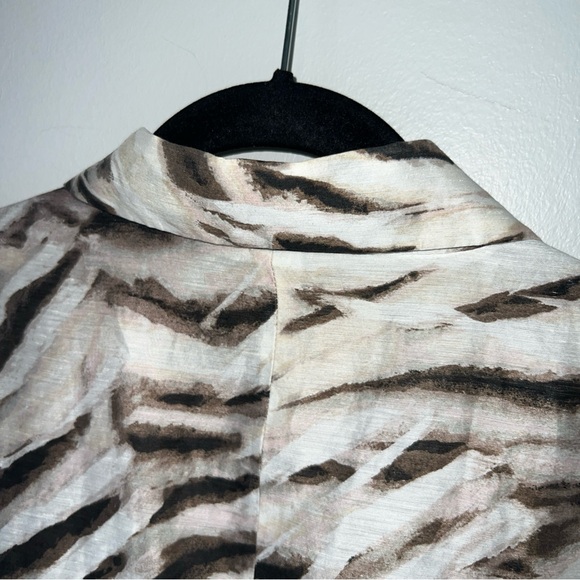 Chicos Animal Print Linen Blend Blazer Lightweight Summer Blazer Size 1/Med/8 - Picture 12 of 16